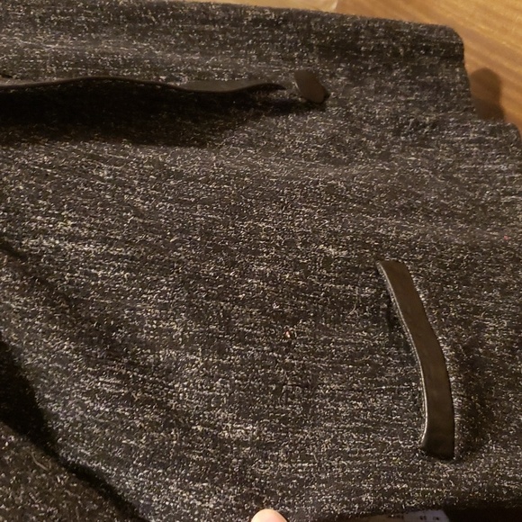 VINTAGE ASYMMETRICAL WOOL AND LEATHER BLAZER - Picture 3 of 11